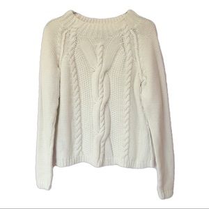 J. Jill Off White Cable Knit Sweater